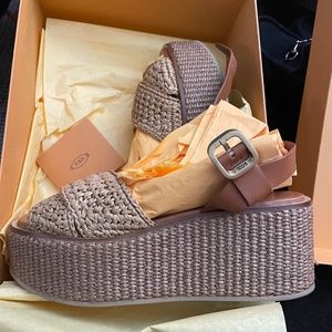 Tods raffia shoes size 41